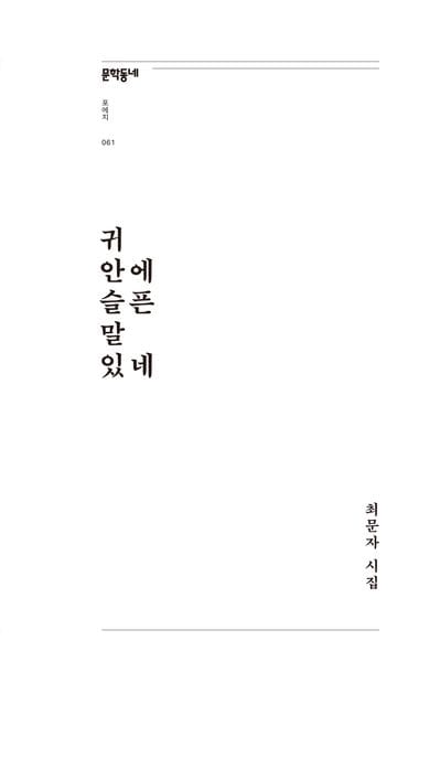 귀 안에 슬픈 말 있네 (최문자 시집)