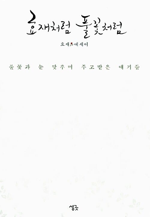 효재처럼 풀꽃처럼 (풀꽃과 눈 맞추며 주고 받은 얘기들)