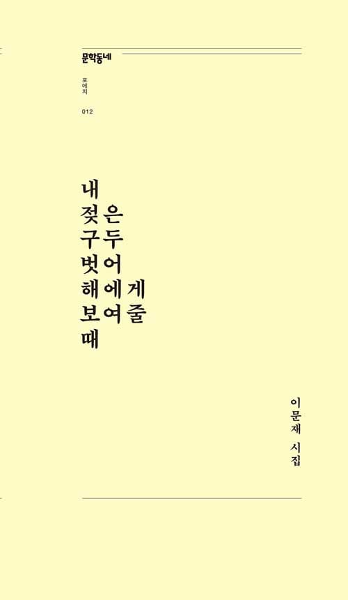 내 젖은 구두 벗어 해에게 보여줄 때 :이문재 시집