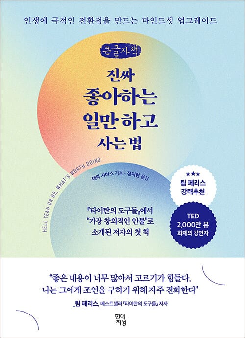 [큰글자책] 진짜 좋아하는 일만 하고 사는 법 - 인생에 극적인 전환점을 만드는 마인드셋 업그레이드