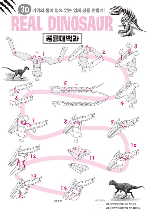 Box Craft 3D 리얼 다이노소어 - 가위와 풀이 필요 없는 입체 공룡 만들기!