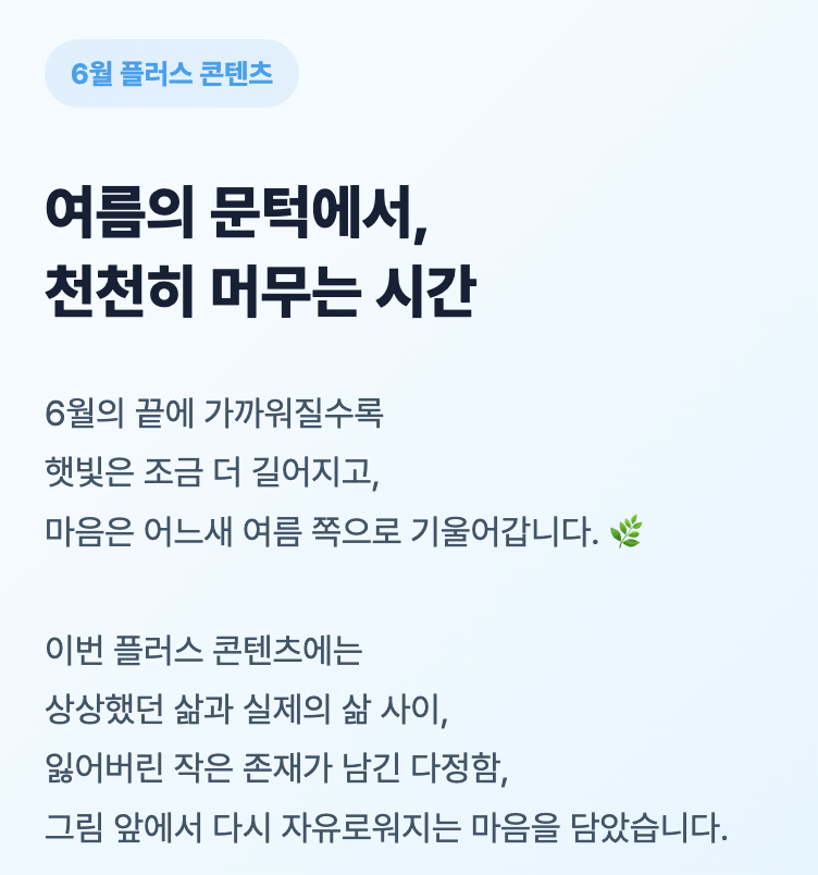 6월 플러스 콘텐츠
