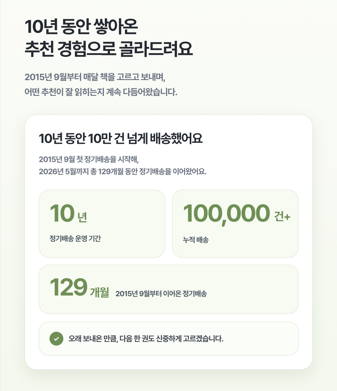 10년 동안 쌓아온 추천 경험으로 골라드려요