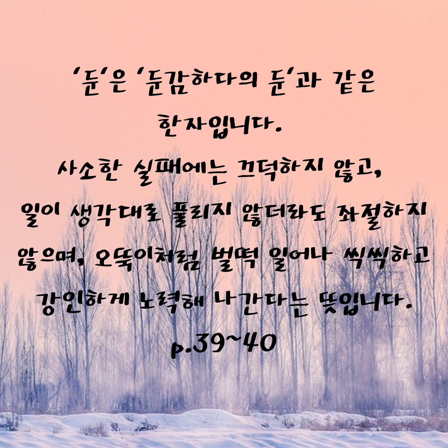 꿈쟁이님의 둔감력 수업 게시물 이미지