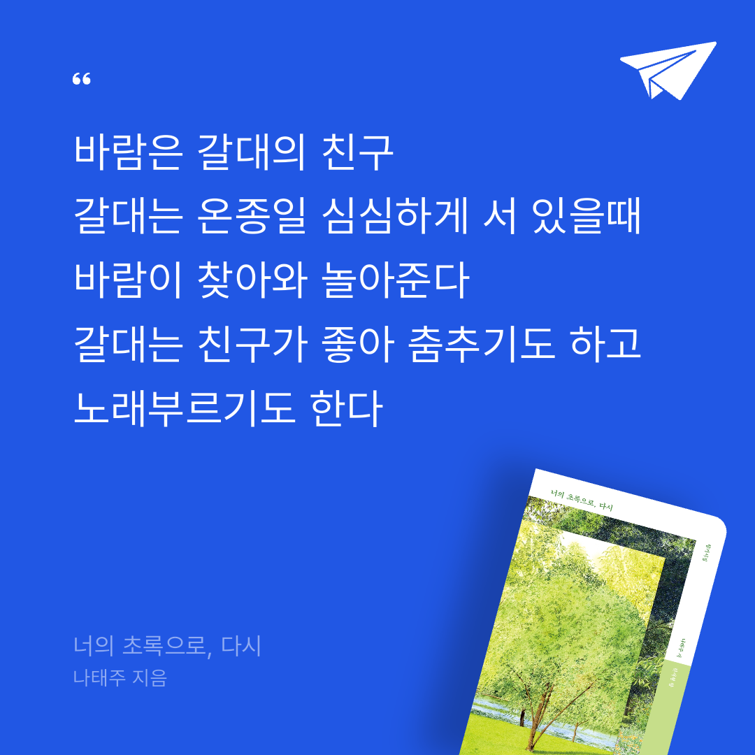 너나의7번째계절님의 너의 초록으로, 다시 게시물 이미지