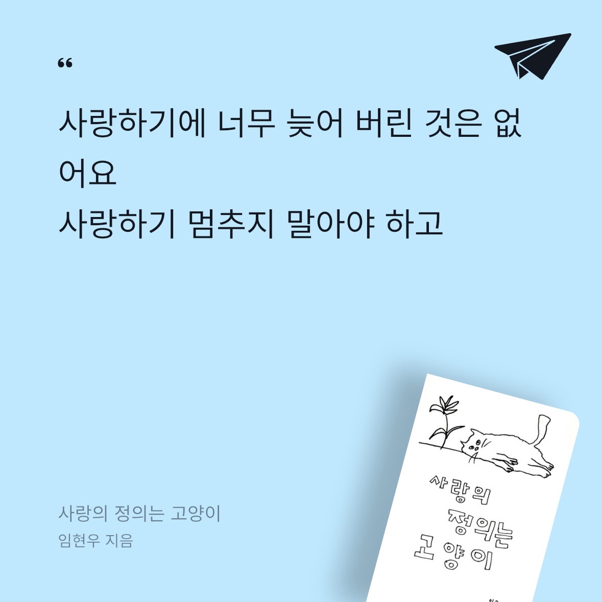 우주님의 사랑의 정의는 고양이 게시물 이미지