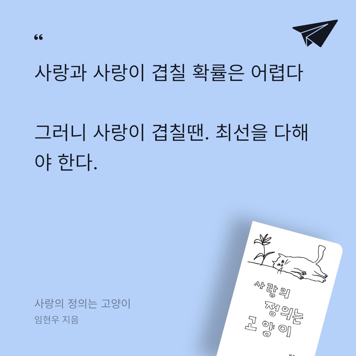 우주님의 사랑의 정의는 고양이 게시물 이미지