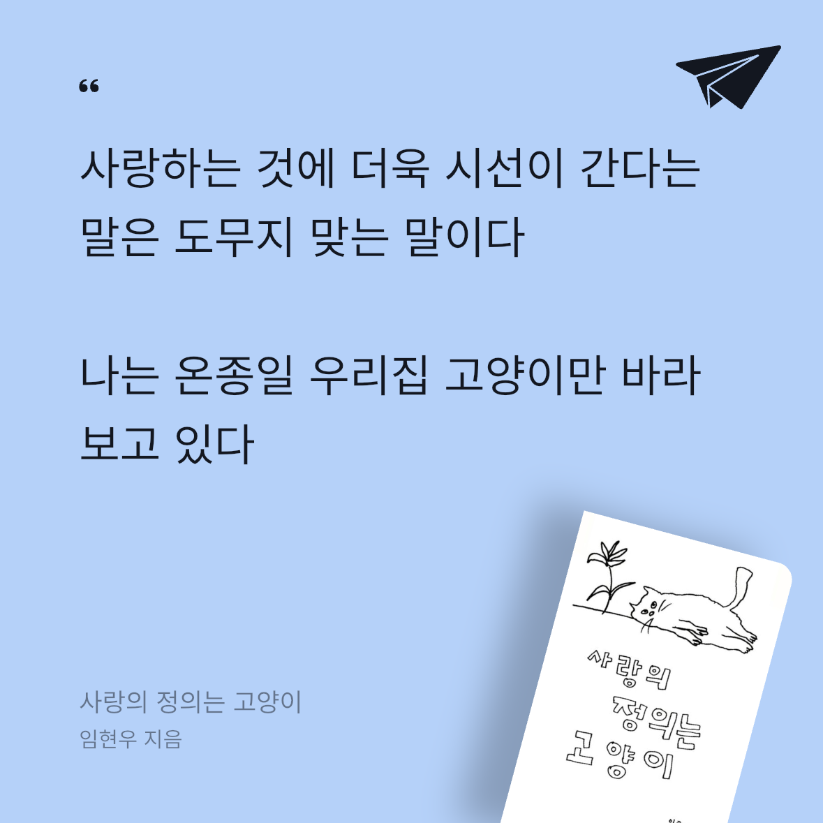 우주님의 사랑의 정의는 고양이 게시물 이미지