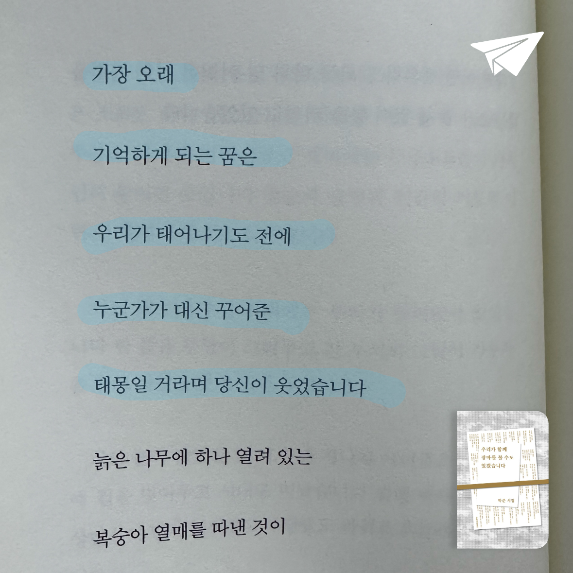큰목소리님의 우리가 함께 장마를 볼 수도 있겠습니다 게시물 이미지