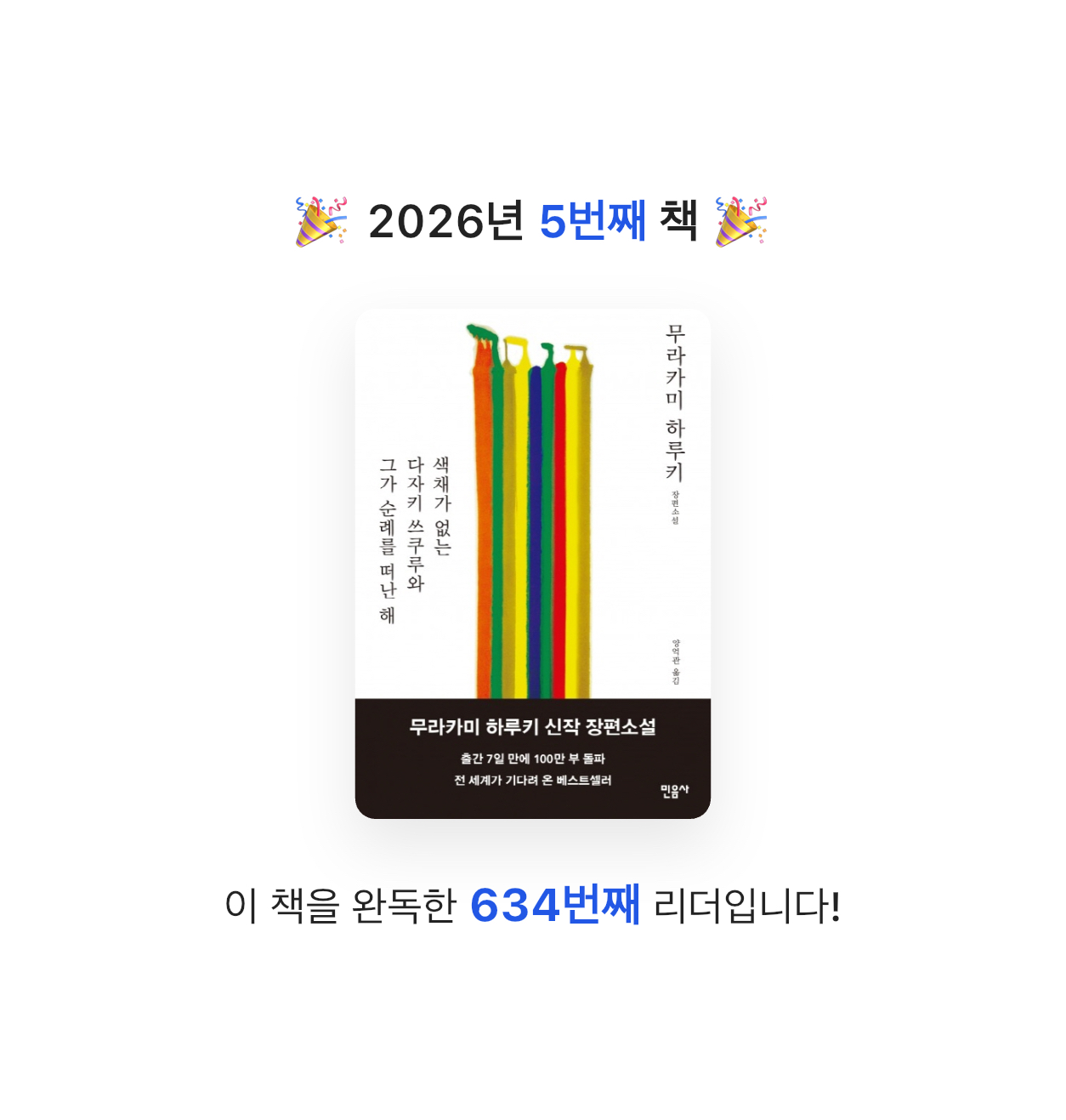 .님의 색채가 없는 다자키 쓰쿠루와 그가 순례를 떠난 해 게시물 이미지